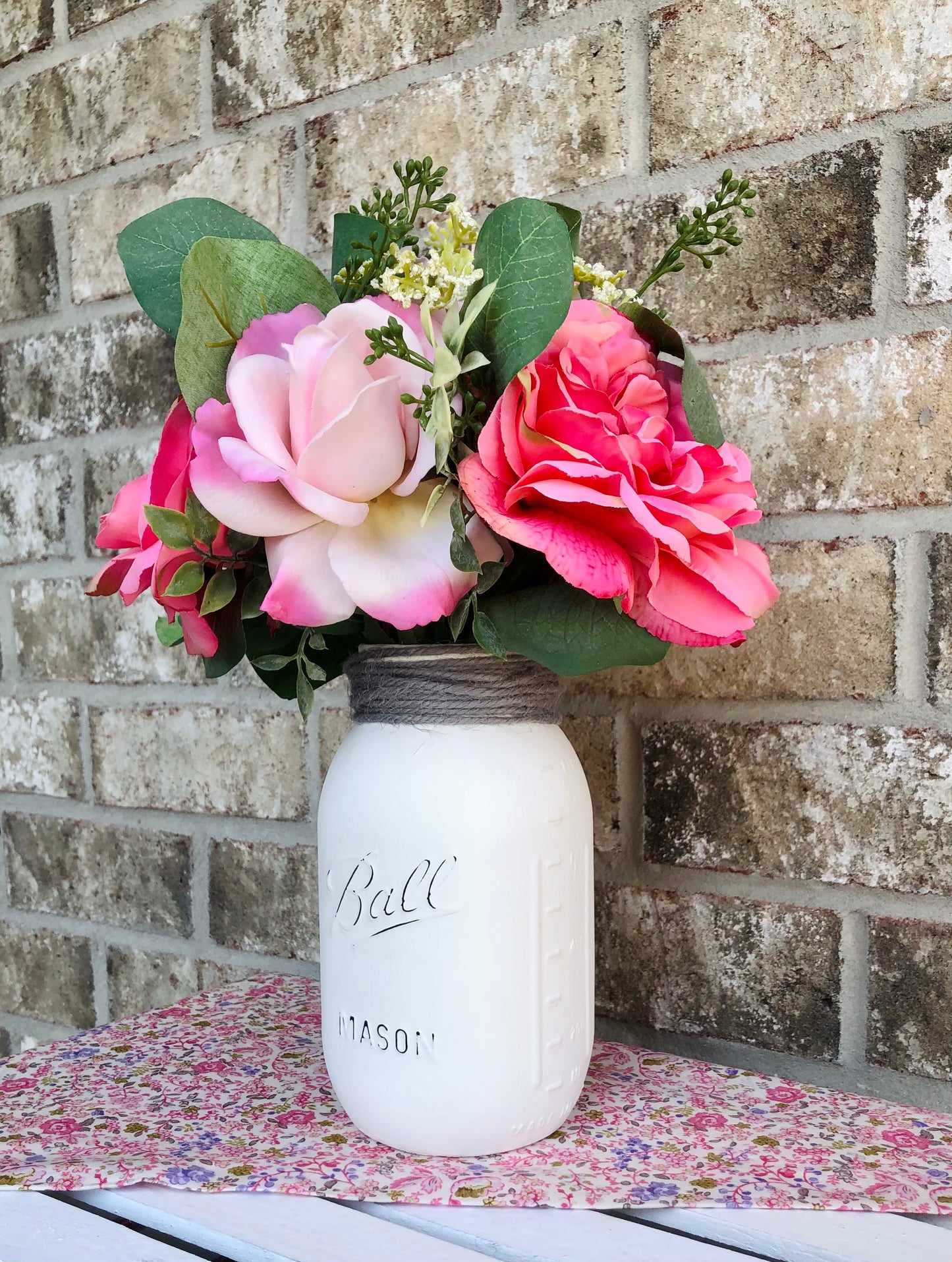 Pink Rose & Eucalyptus Arrangement