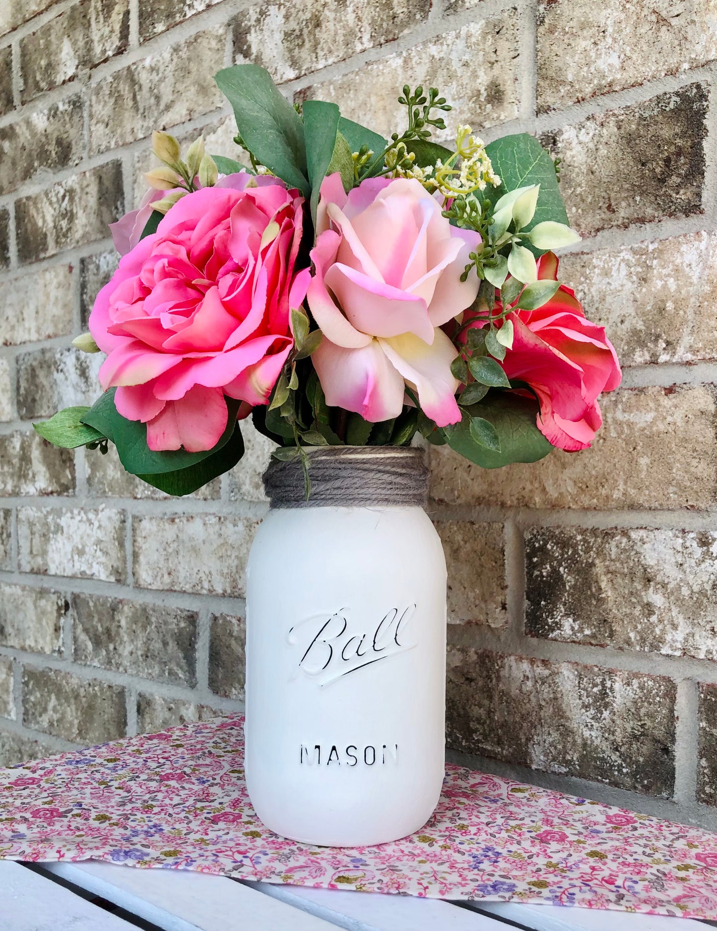 Pink Rose & Eucalyptus Arrangement