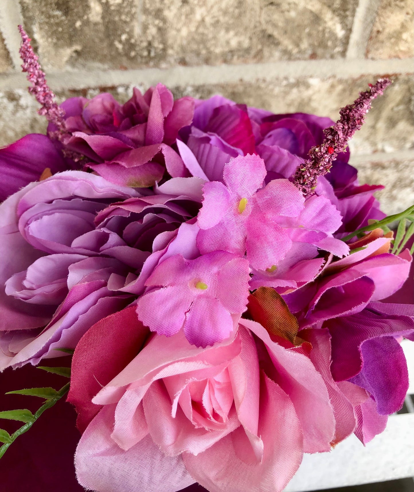 Purple Hydrangea & Pink Rose Arrangement