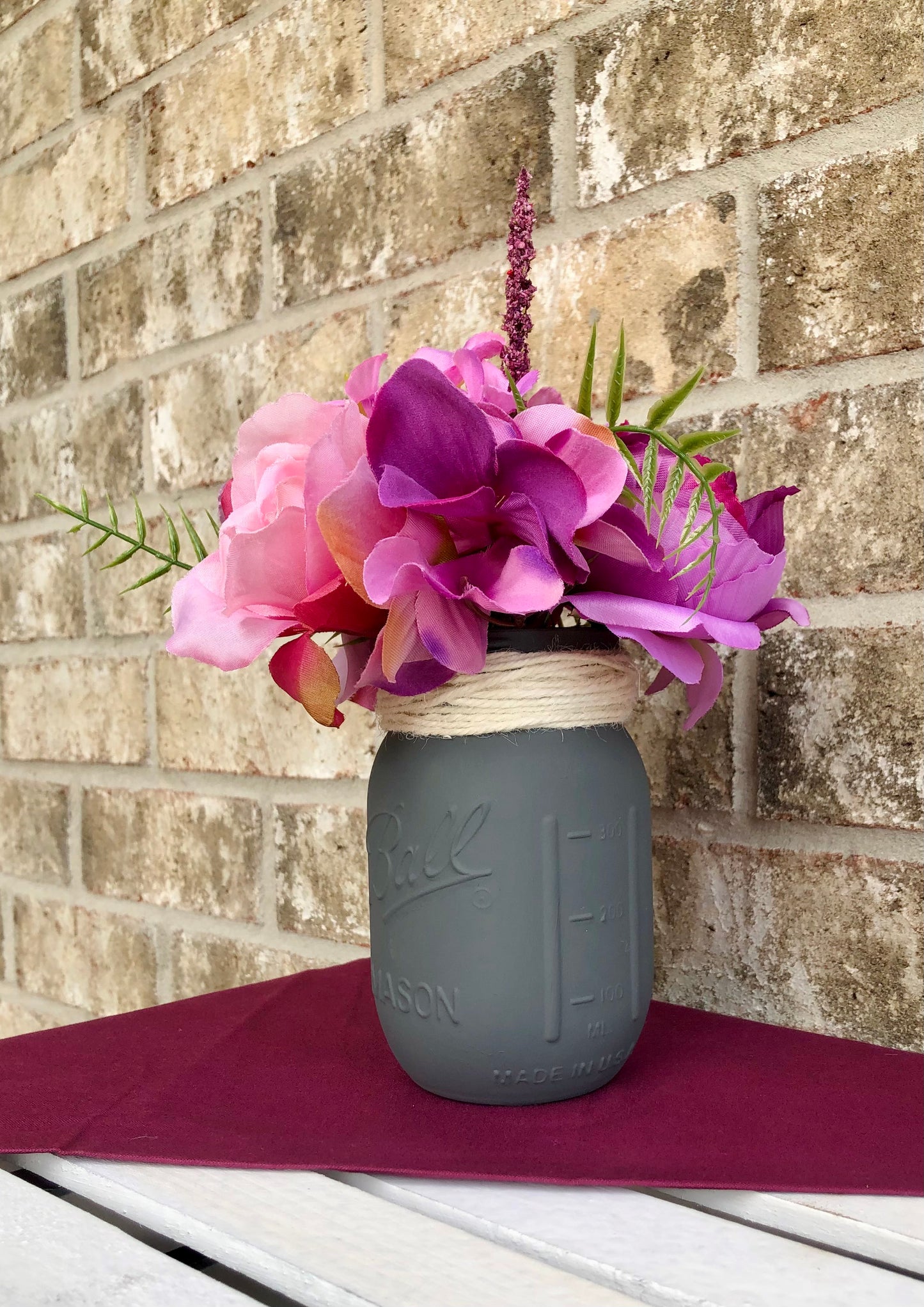 Purple Hydrangea & Pink Rose Arrangement