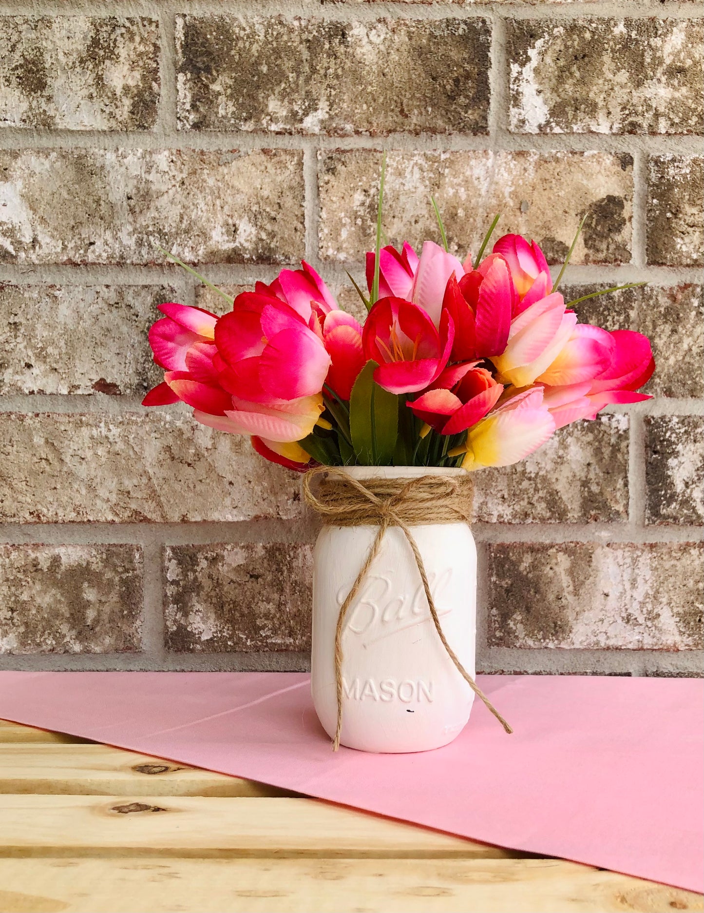 Pink & Yellow Tulip Arrangement