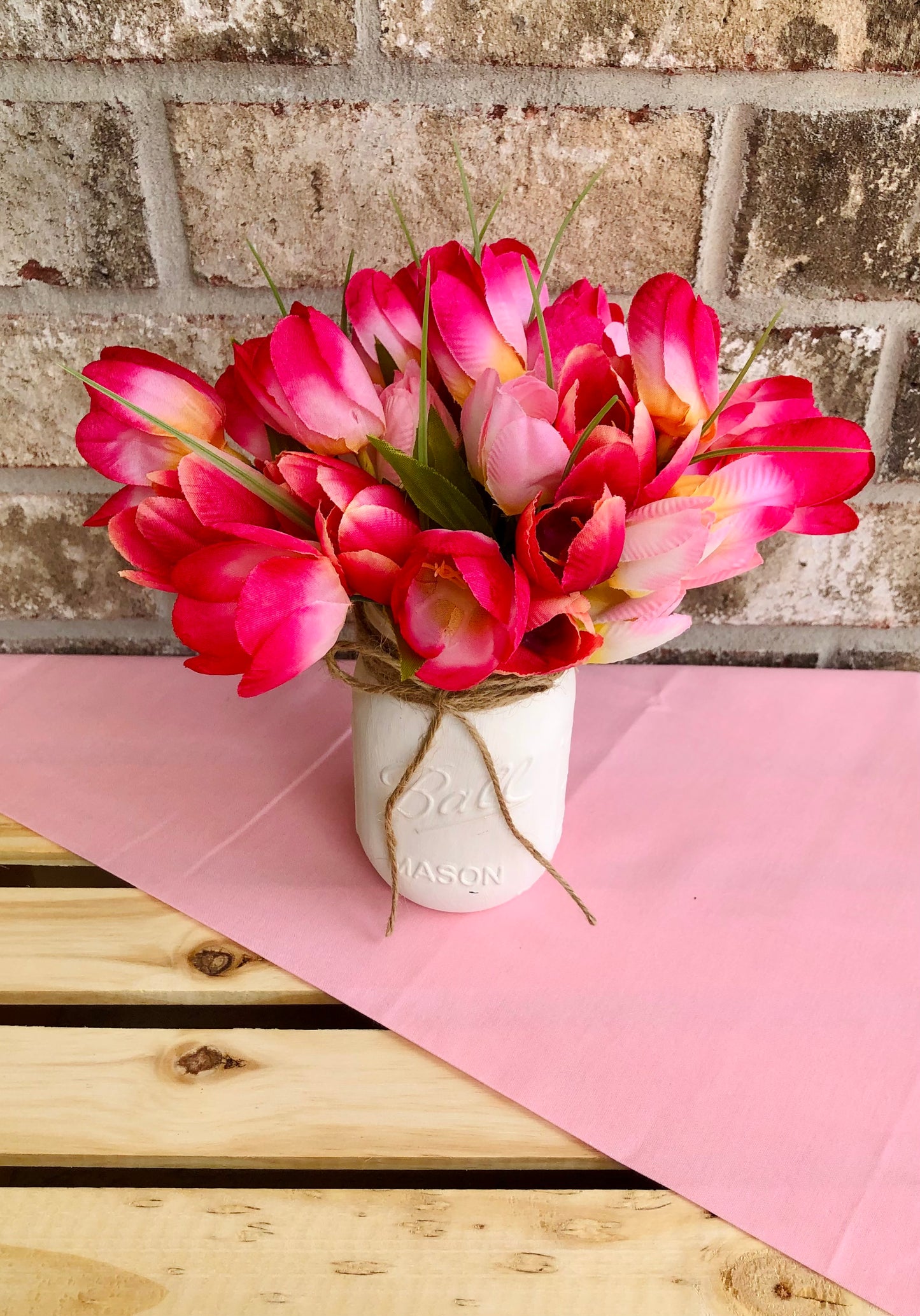 Pink & Yellow Tulip Arrangement