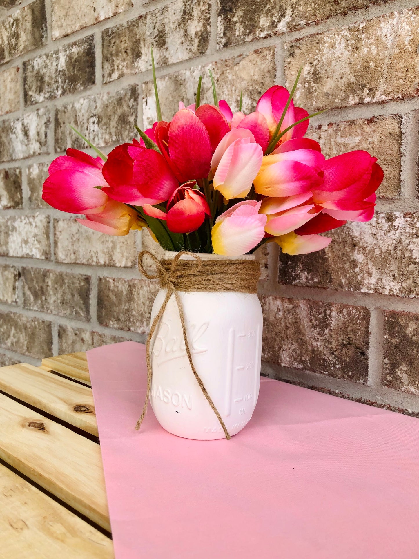 Pink & Yellow Tulip Arrangement