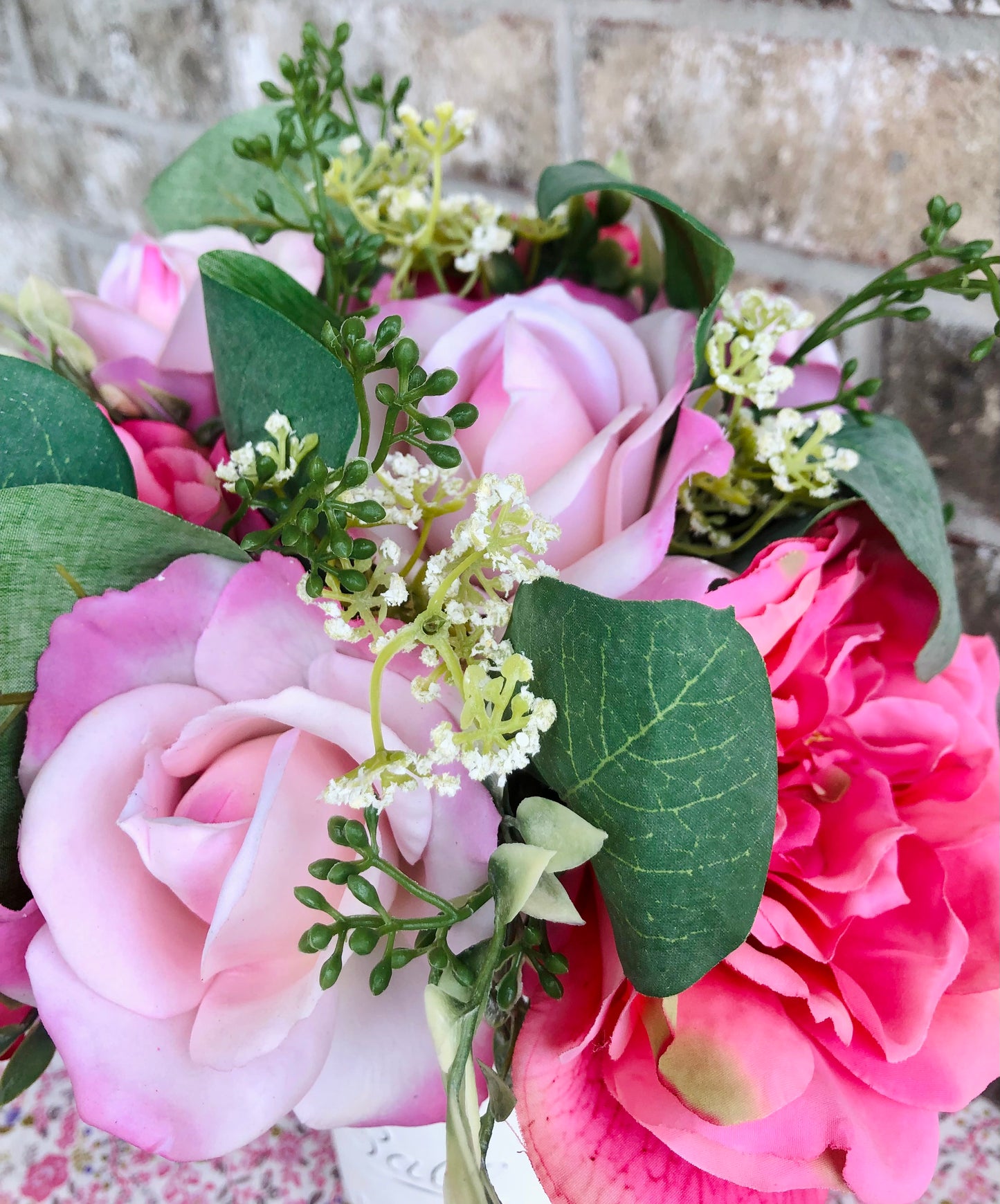 Pink Rose & Eucalyptus Arrangement