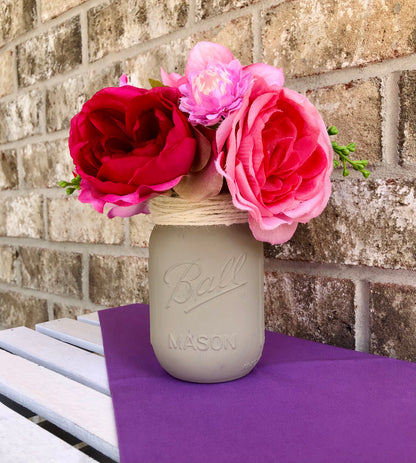Pink Peony & Purple Hydrangea Arrangement