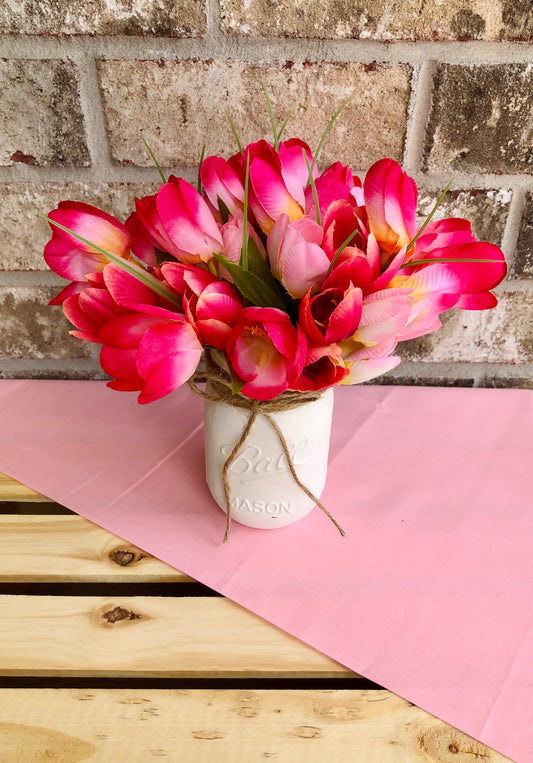 Pink & Yellow Tulip Arrangement