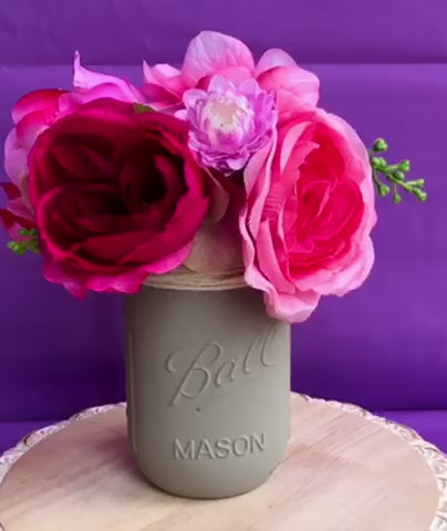 Pink Peony & Purple Hydrangea Arrangement