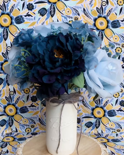 Blue Rose & Peony Flower Arrangement